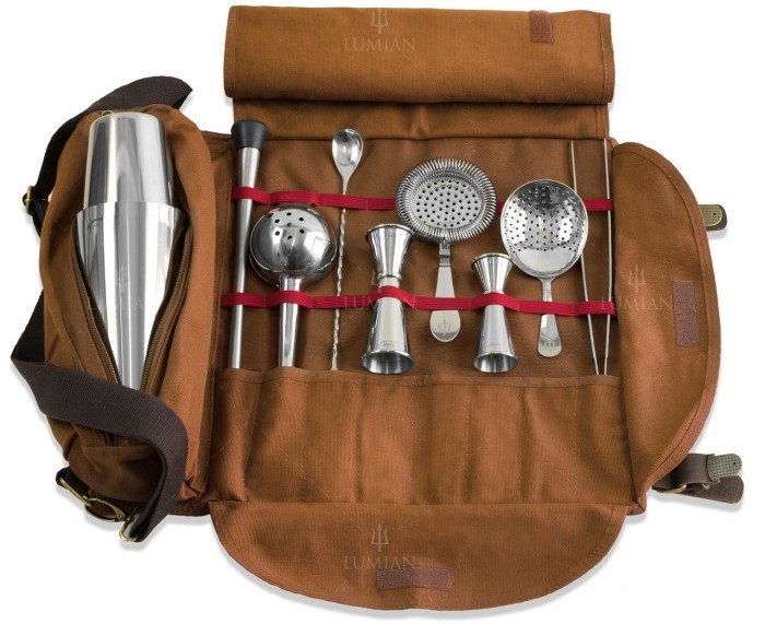 Kit de coctelería Lumian en estuche enrollable, 9 herramientas - Imagen 3