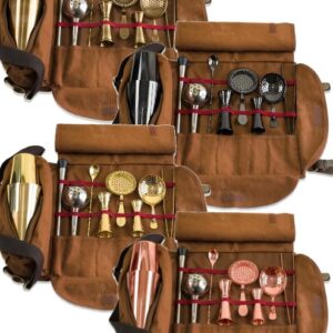 Kit de coctelería Lumian en estuche enrollable, 9 herramientas