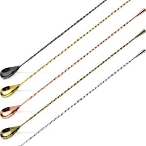 Cuchara de bar Drop 40 cm, acero inoxidable chapado, cinco acabados