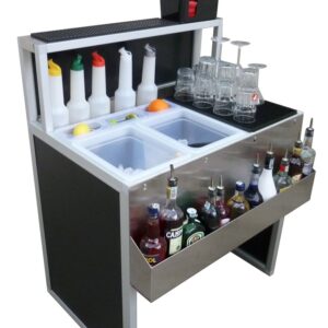 Estación de bar plegable Smart 90 cm, acero inoxidable