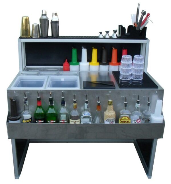 Estación de bar plegable Comfort 120 cm, acero inoxidable