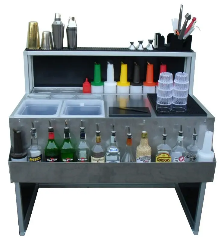 Estación de bar plegable Comfort 120 cm, acero inoxidable