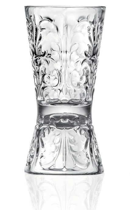 Jigger de vidrio reloj de arena, 3 y 6 cl