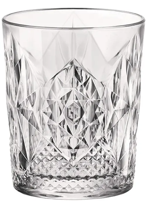 Vaso old fashioned Stone 40 cl con tallado vintage, pack de 6