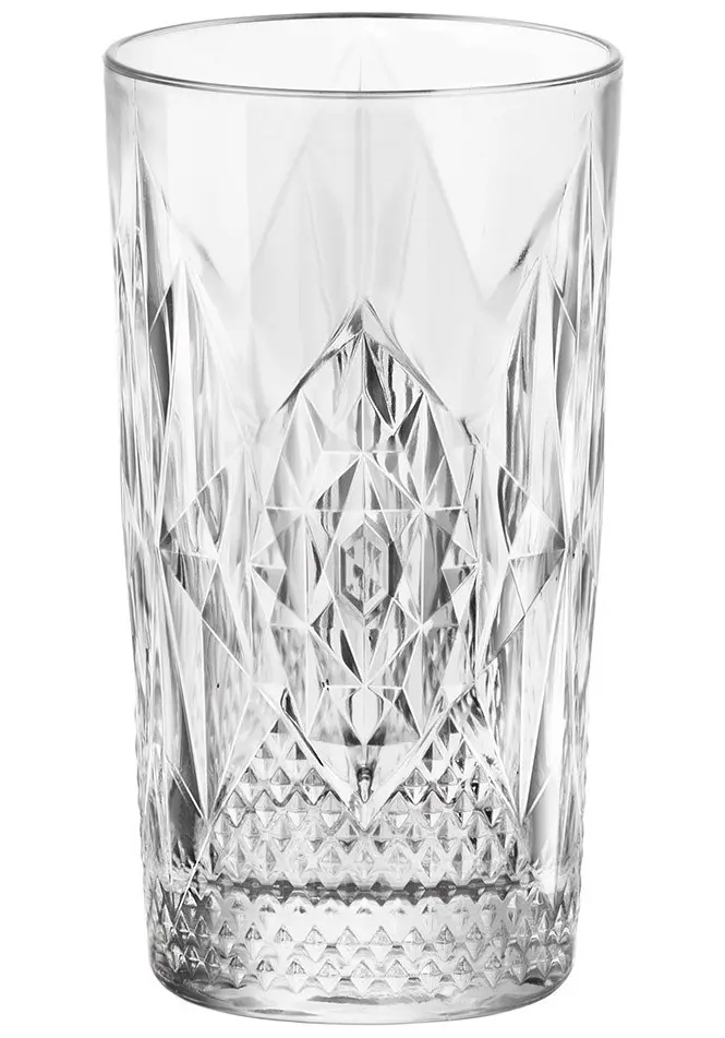 Vaso tumbler Stone 49 cl con tallas retro, pack de 6 - Imagen 2