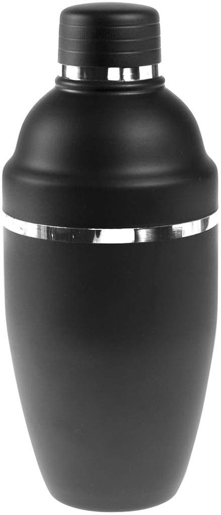 Coctelera cobbler negra mate 50 cl, acero inoxidable