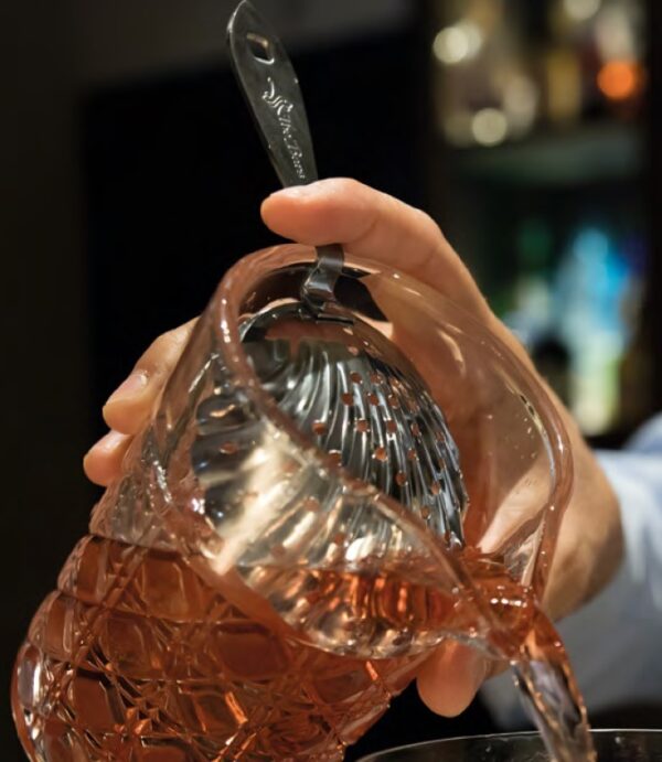 Colador julep concha de acero inoxidable, copa nervada