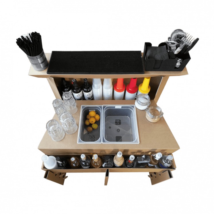 Barra de bar portátil de cartón Workstation Easy, 100 cm - Imagen 18