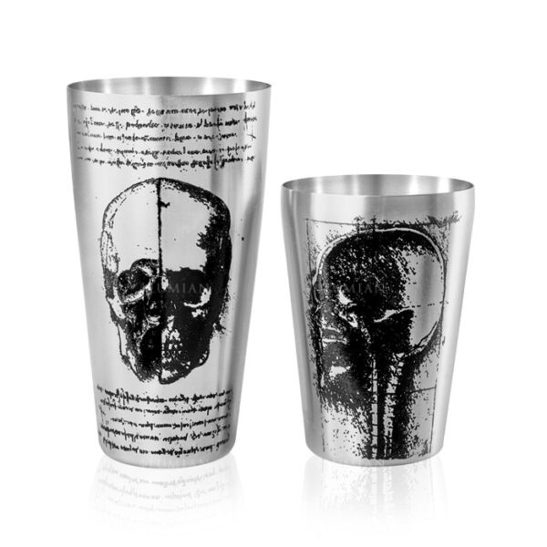 Coctelera Boston Leonardo 28 y 18 oz, grabada a mano