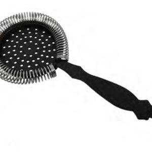 Colador Hawthorne negro mate, sin lengüetas, muelle de 360°