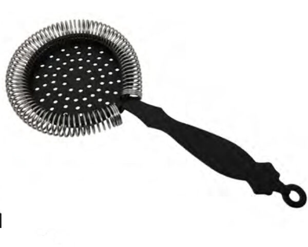 Colador Hawthorne negro mate, sin lengüetas, muelle de 360°