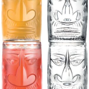 Taza tiki Sardinia 45 cl, máscara Mamuthone, pack de 4