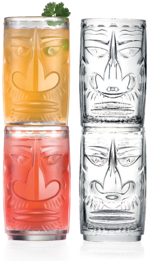 Taza tiki Sardinia 45 cl, máscara Mamuthone, pack de 4