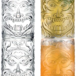 Taza tiki Etruria 45 cl, máscara de Medusa, pack de 4