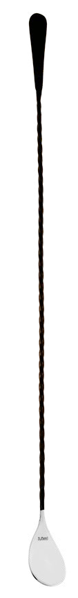 Cuchara de bar Hoffman 45 cm negra, mango en espiral, acero inoxidable - Imagen 2