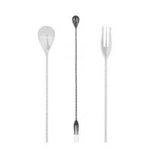 Cuchara de bar tridente Lumian 40 cm, acero inoxidable 18/10 - Negro