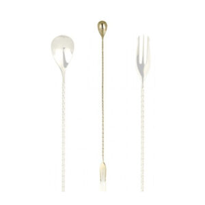 Cuchara de bar tridente Lumian 40 cm, acero inoxidable 18/10 - Bronce
