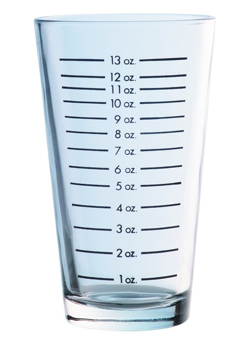 Vaso mezclador graduado de vidrio, 11 x 17 cm
