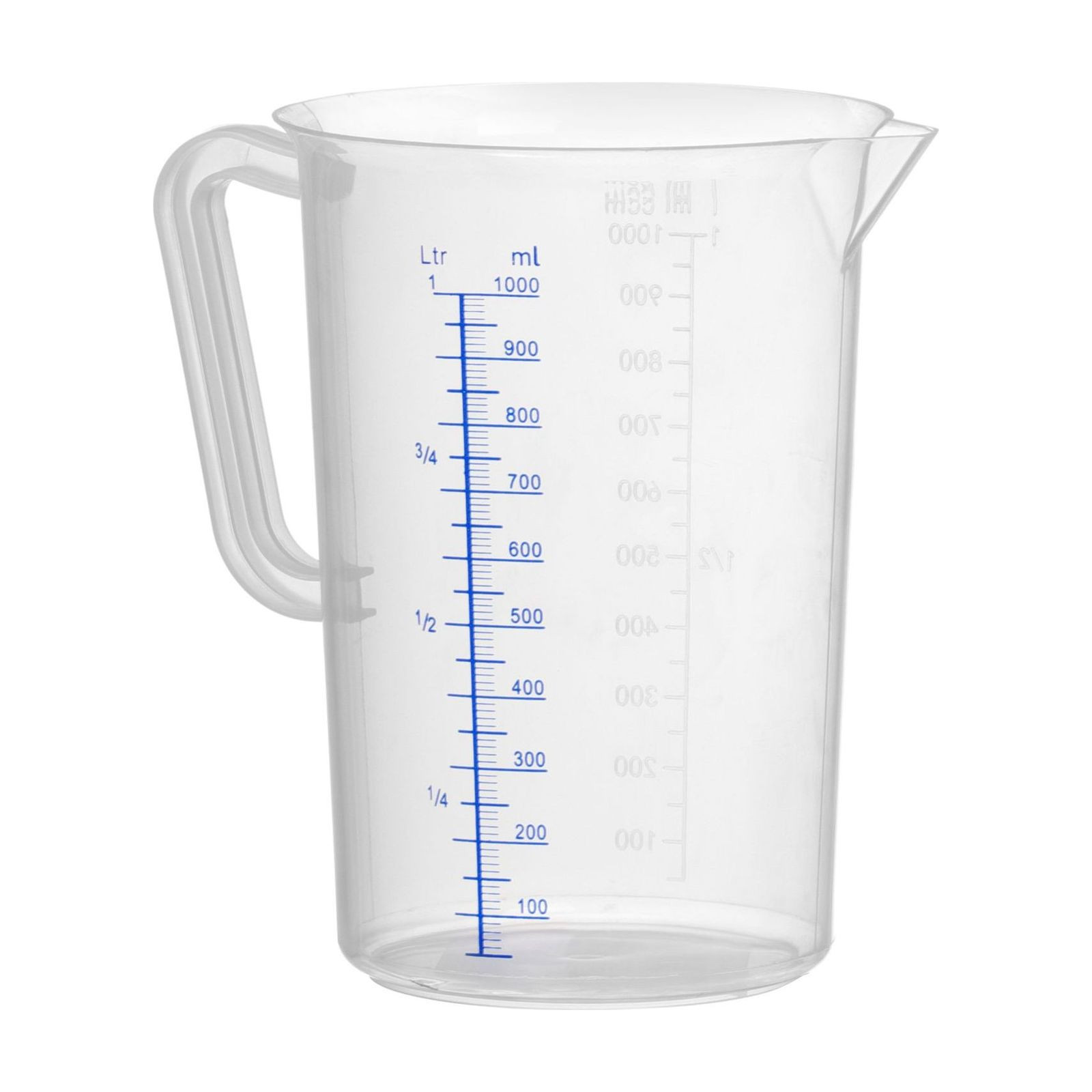Contenedor graduado de 1 litro, plástico transparente - Imagen 2