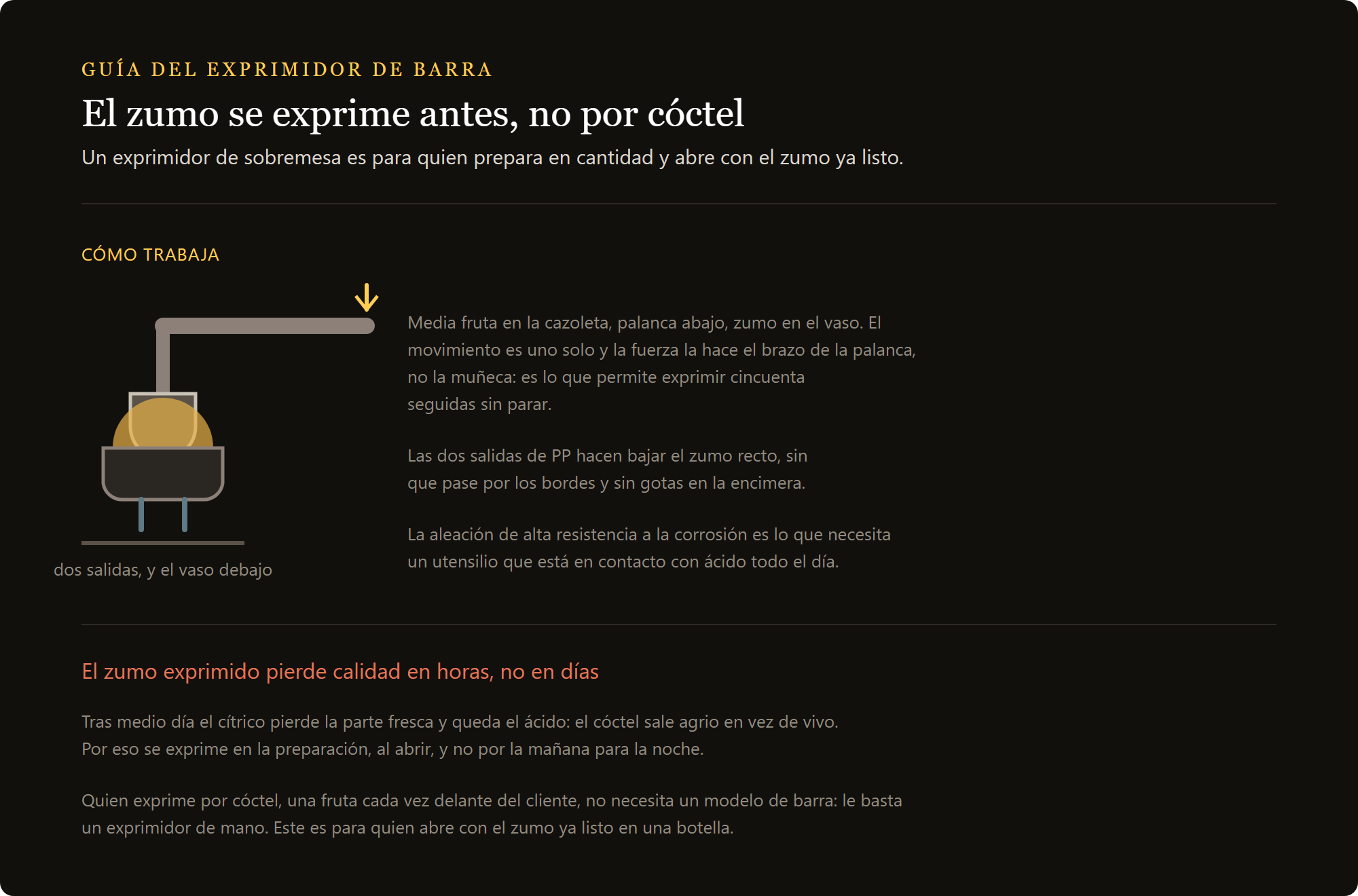 exprimidor de palanca vintage: el exprimidor de sobremesa y el momento correcto para exprimir