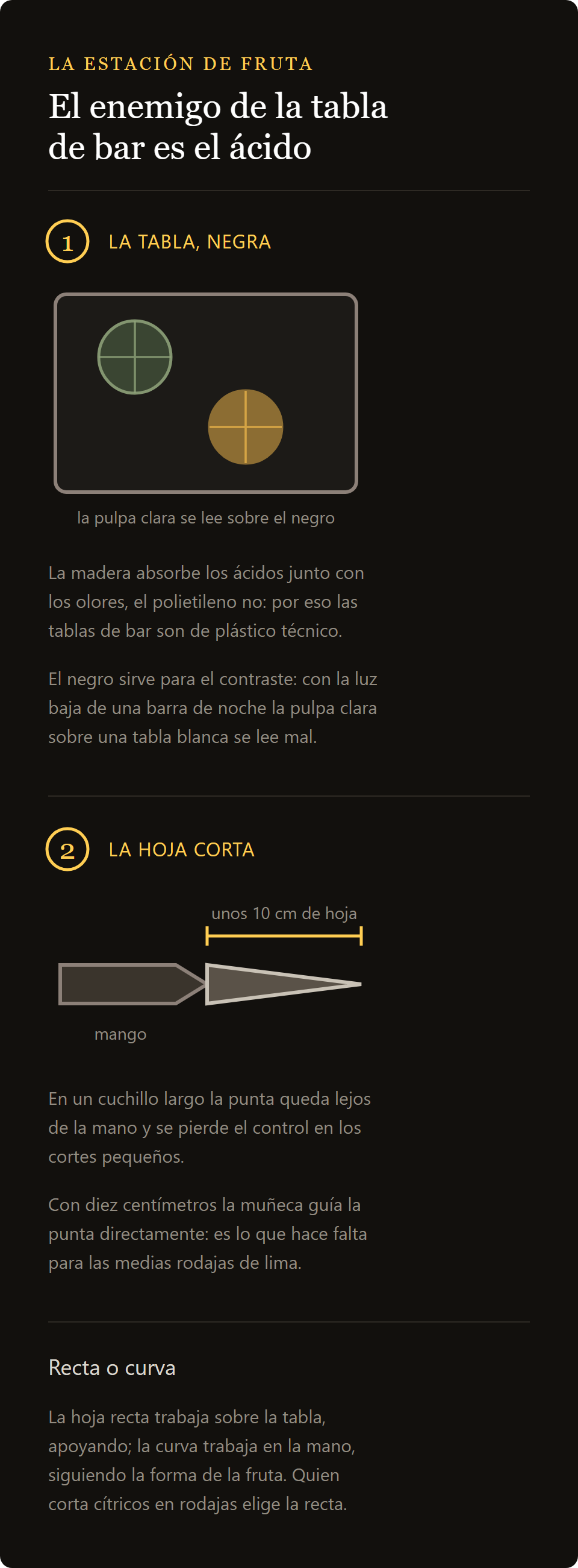cuchillo mondador: la tabla de polietileno negro y la hoja corta del mondador