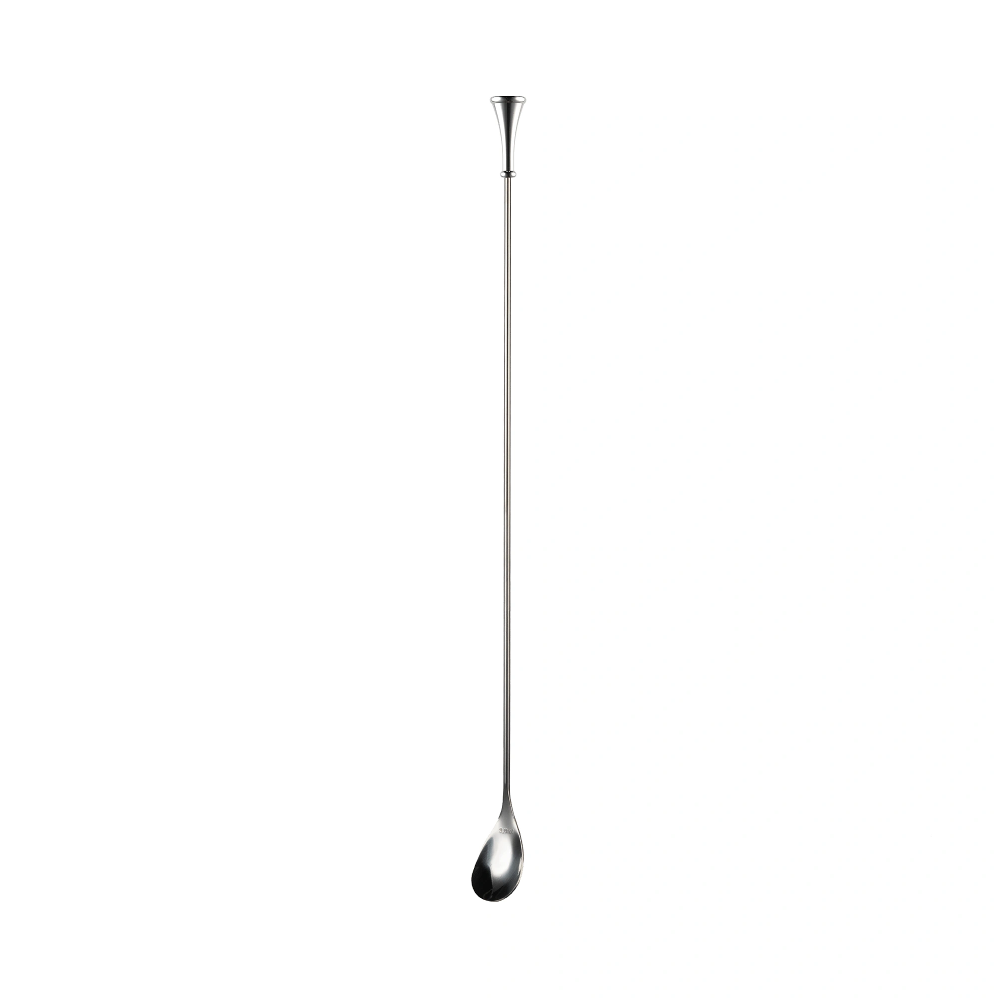 cuchara de bar lisa The Bars de 45 cm con mango redondo sin espiral y cazoleta en gota