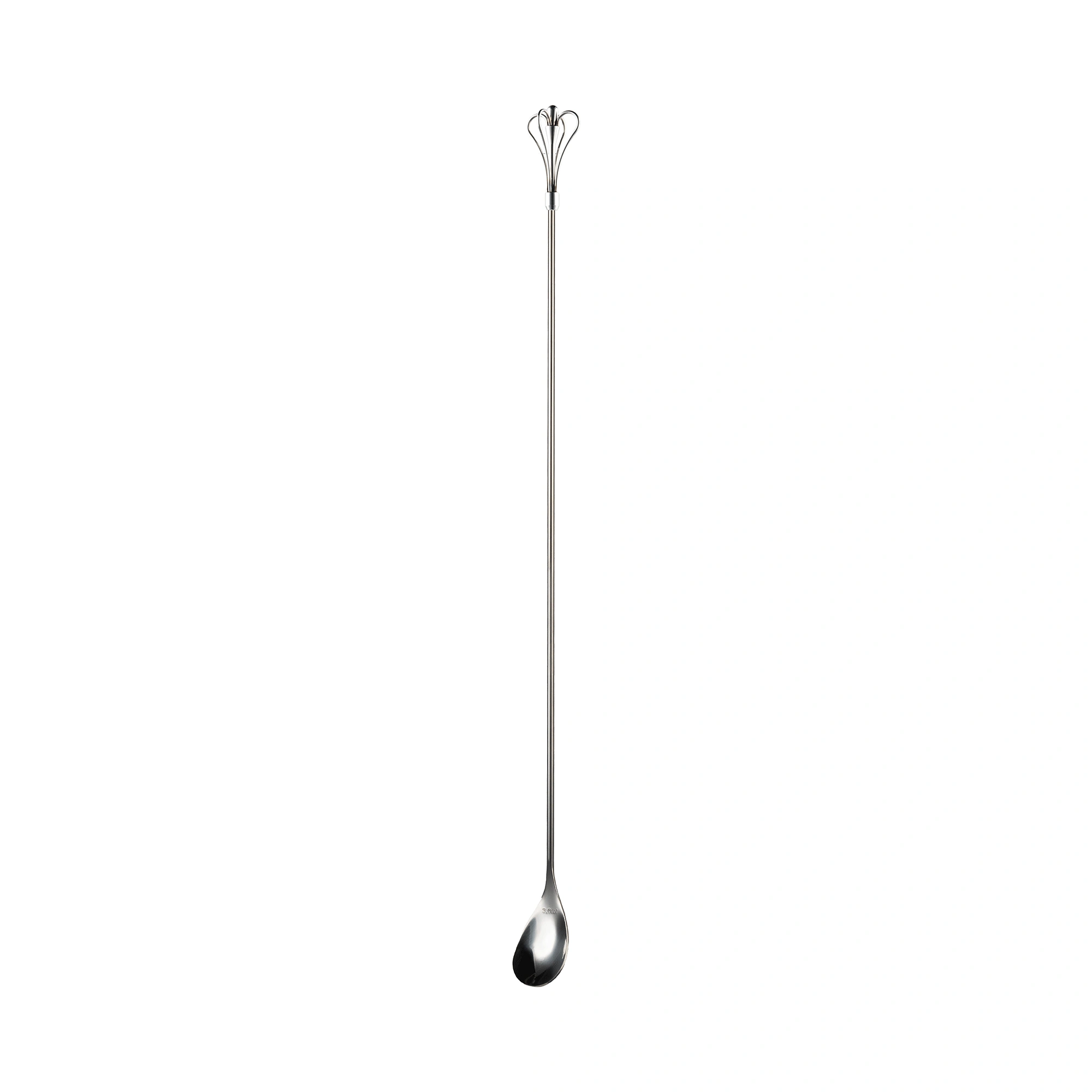 cuchara de bar swizzle The Bars con corona de cuatro arcos y mango redondo liso de 45 cm