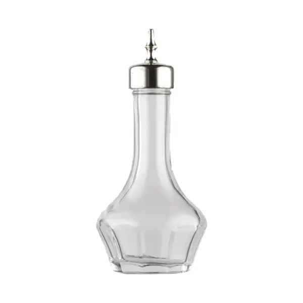 botella de bitter de 50 ml de vidrio facetado con dosificador dash de acero inoxidable