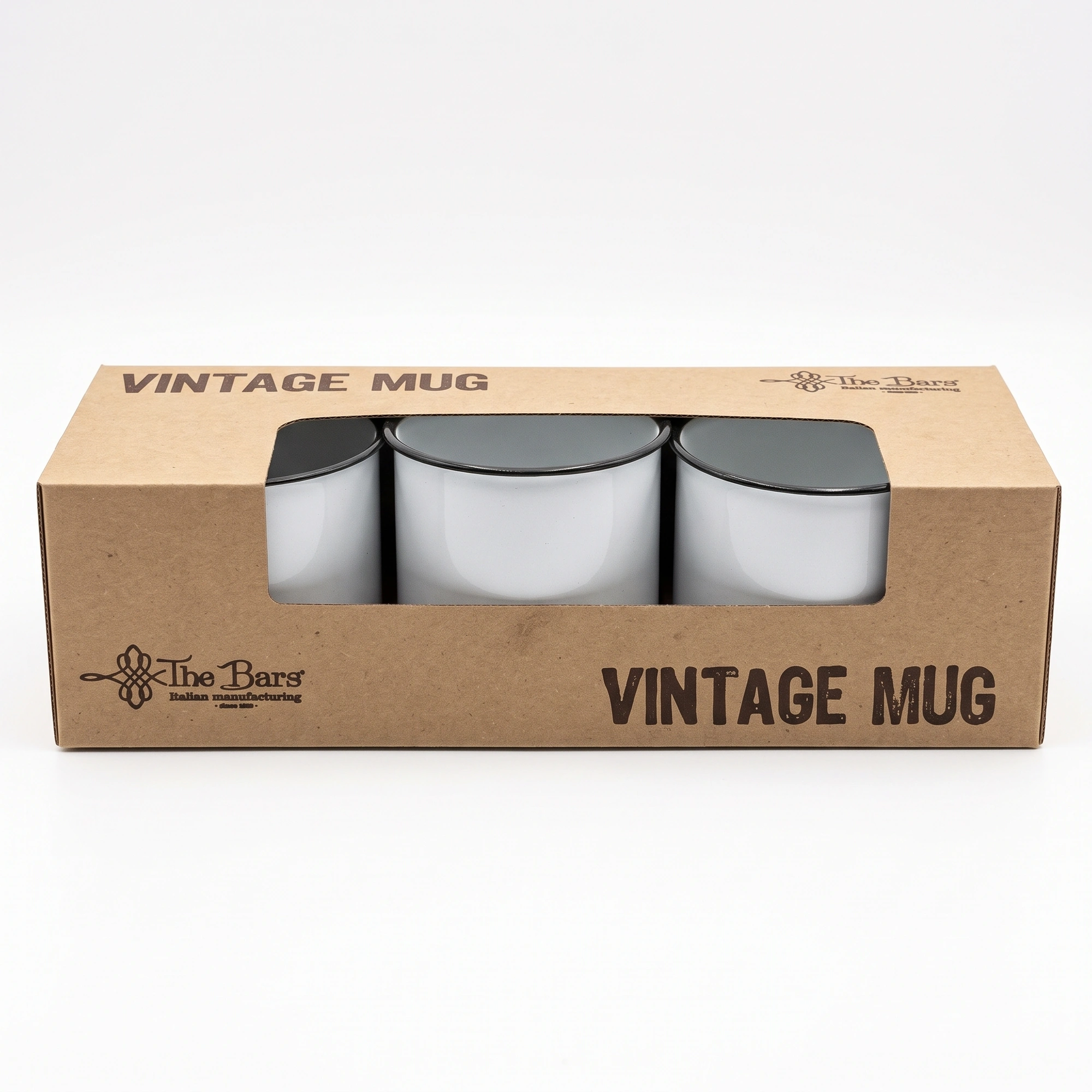 Taza esmaltada blanca 45 cl, pack de 3 - Imagen 3