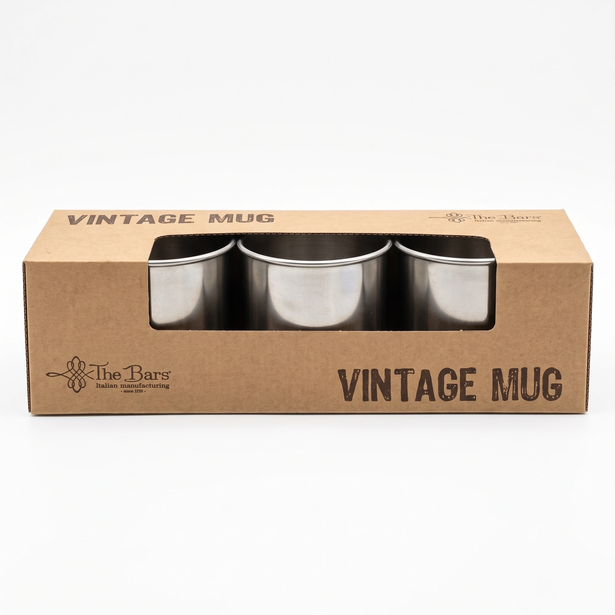 taza Moscow Mule vintage The Bars, pack de 3 tazas de acero satinado