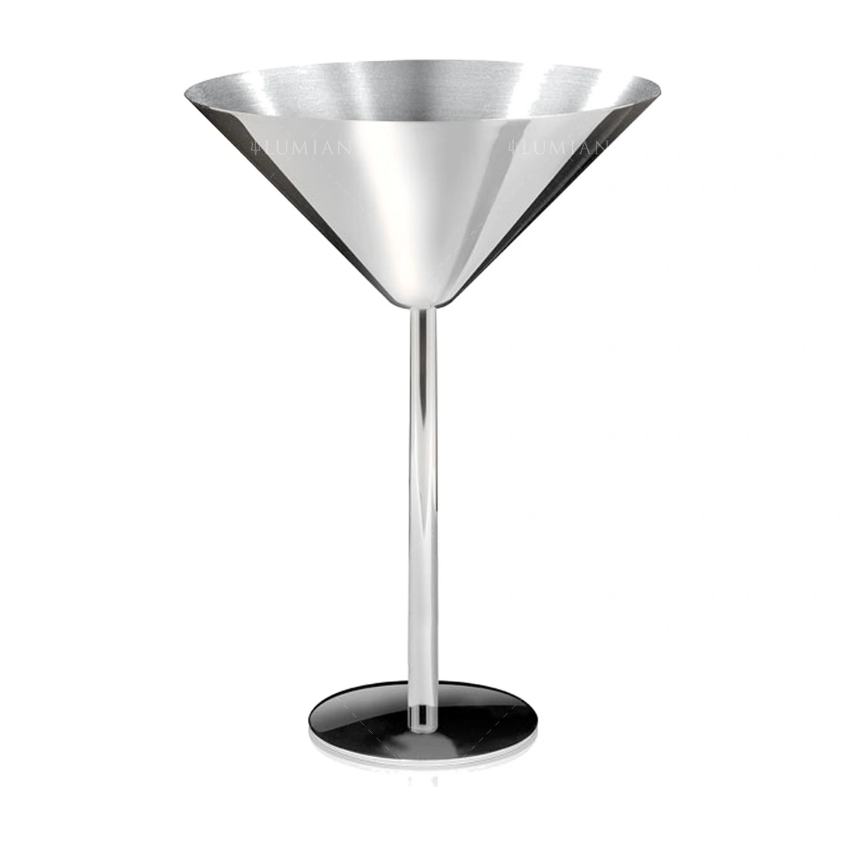 copa Martini de acero Bond de Lumian de 20 cl, acero inoxidable acabado plata, cono, tallo recto y pie plano