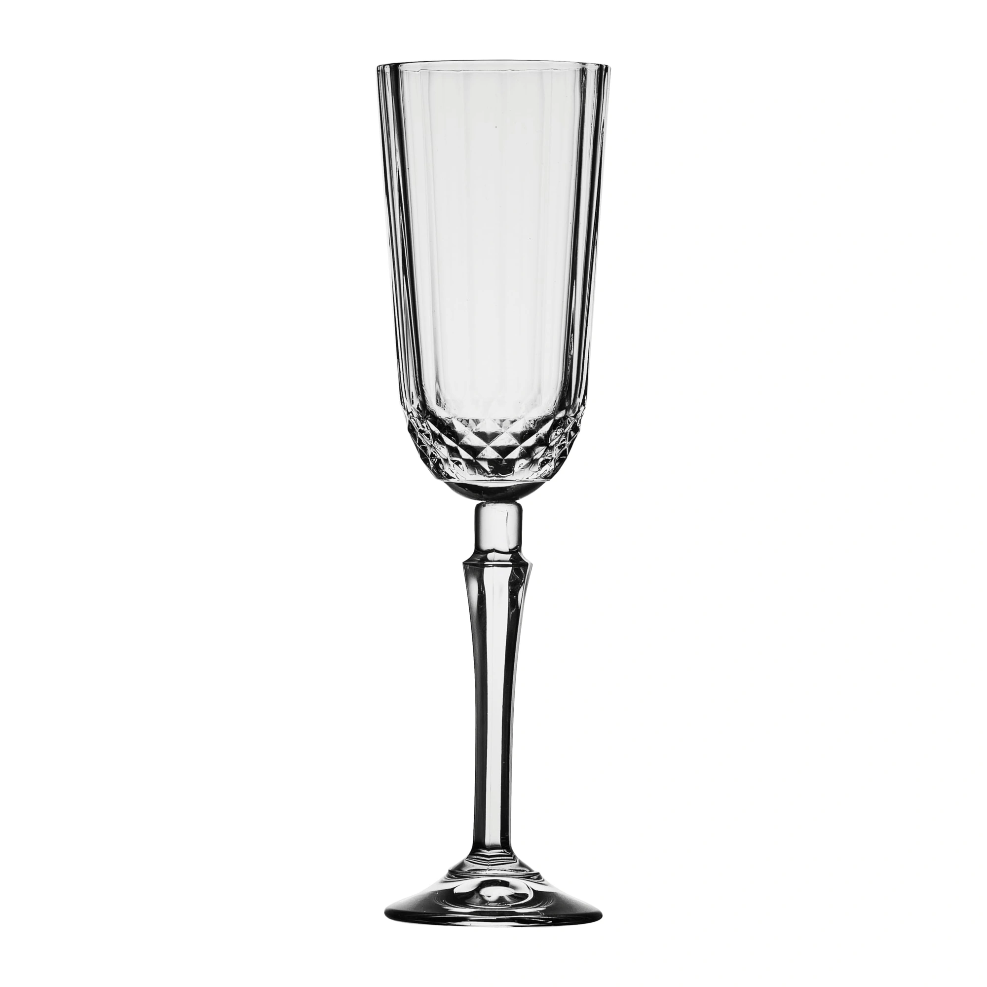 copa de cava Diony 12,5 cl en vidrio transparente con relieve de diamante