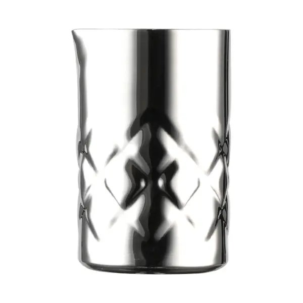 jigger Iron The Bars de acero pulido espejo con forma de pequeño mixing tin y tallado en rombos