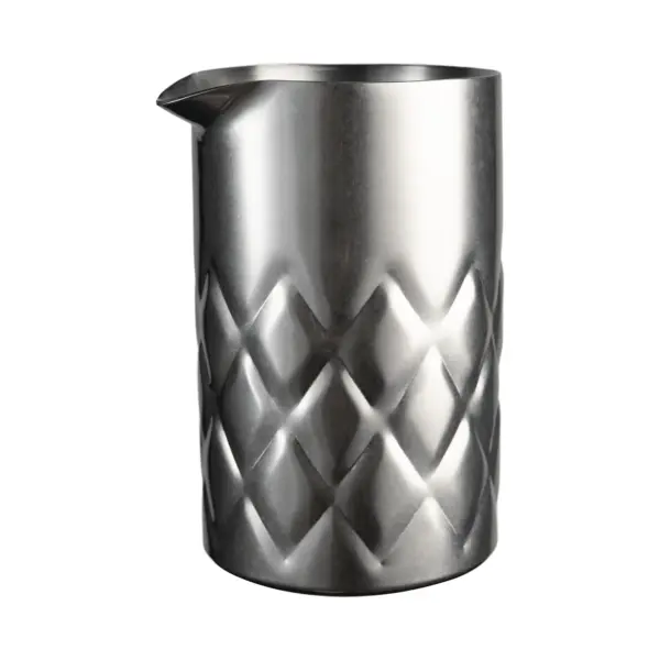 vaso mezclador de acero Iron vintage The Bars de 60 cl, doble pared satinada con tallado en rombos y pico