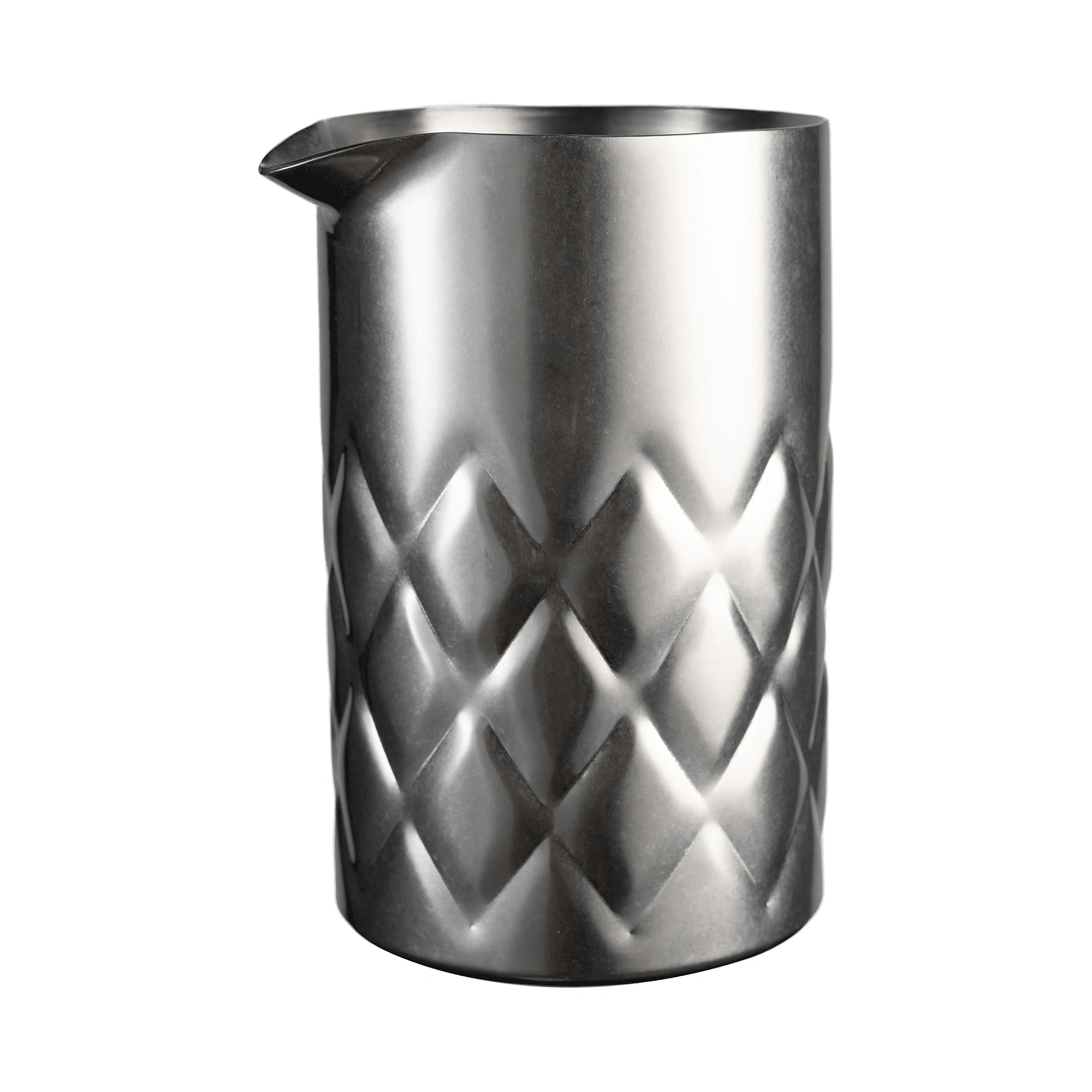 vaso mezclador de acero Iron vintage The Bars de doble pared satinada con tallado en rombos y pico