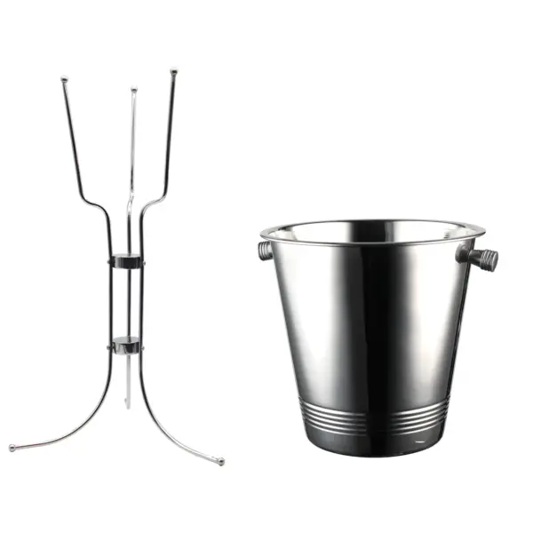 cubitera con soporte de pie The Bars, kit de acero inoxidable pulido espejo