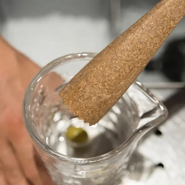 Macerador de madera ecológica con cabeza dentada, 21 cm