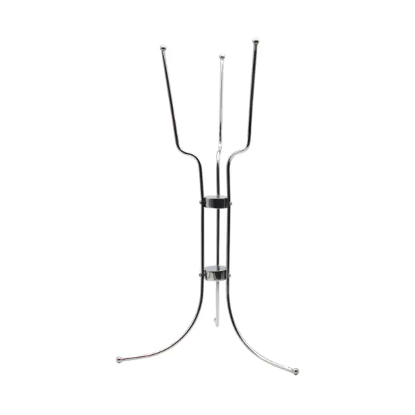 soporte para cubitera The Bars de tubo de acero inoxidable pulido, 73 cm, con aro superior y tres pies curvos