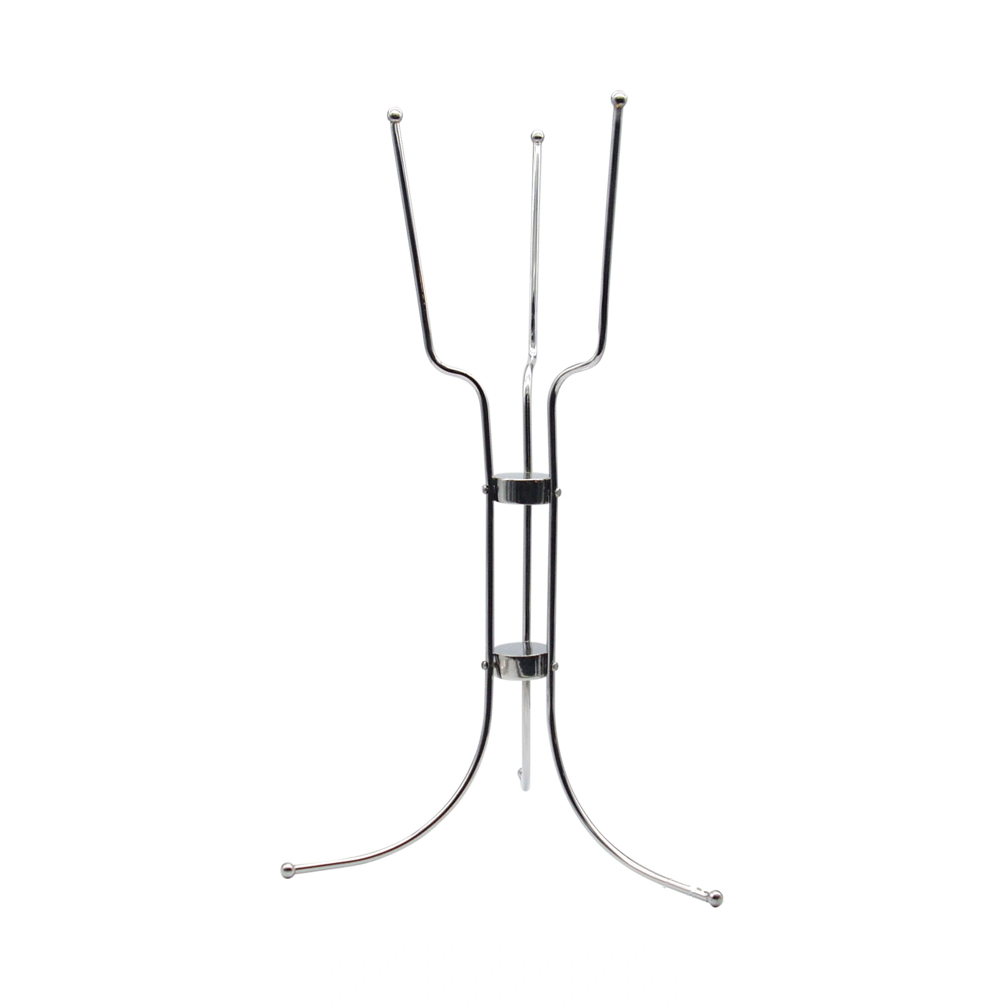 soporte para cubitera The Bars de tubo de acero inoxidable pulido, 73 cm, con aro superior y tres pies curvos