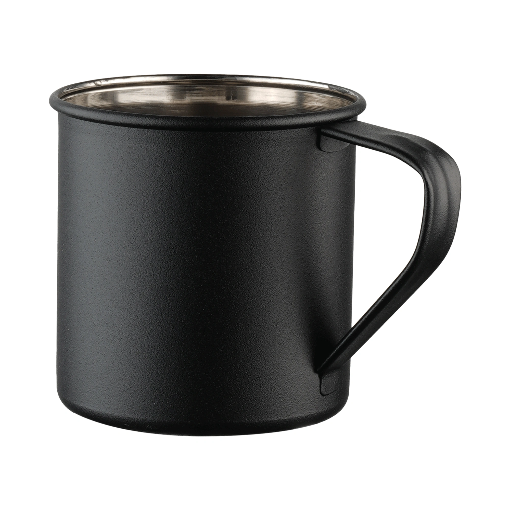 Taza esmaltada negra 45 cl de acero, pack de 3 - Imagen 2