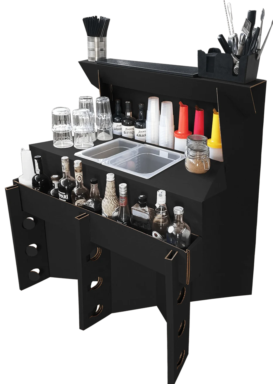 Barra de bar portátil de cartón Workstation Easy, 100 cm - Imagen 2