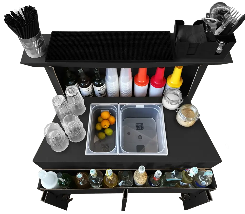 Workstation Easy de plástico negro, montada y equipada