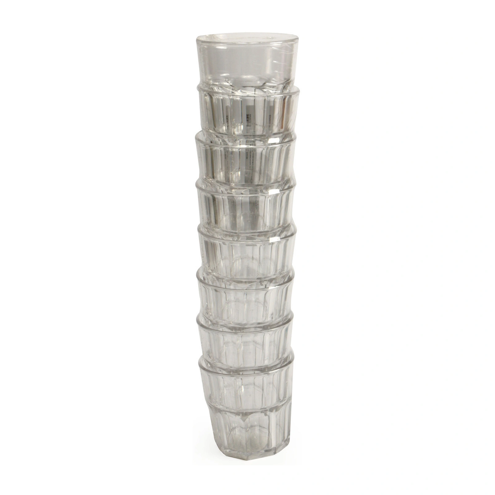 vasos irrompibles Minidrink de 16 cl: ocho apilados, el pack completo