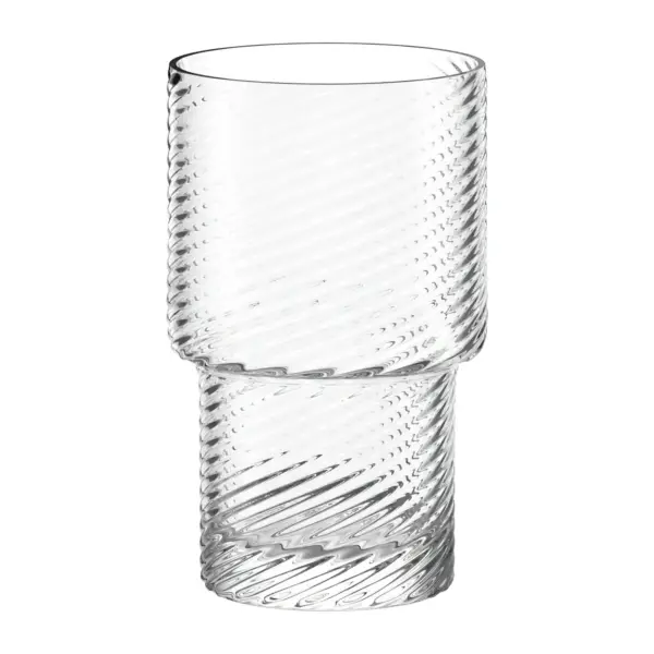vaso art déco Berlin Universal de Stölzle Lausitz de 31,5 cl con relieve de onda en la pared