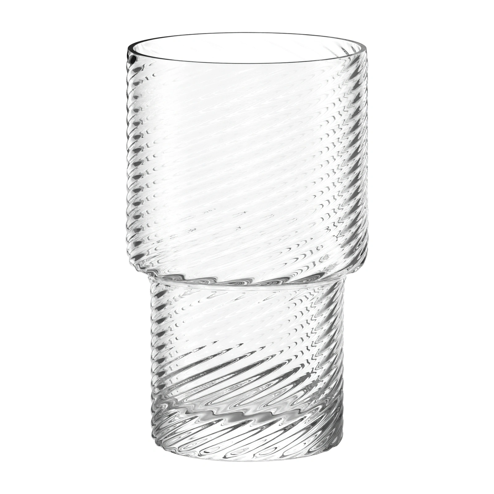 vaso art déco Berlin Universal de Stölzle Lausitz de 31,5 cl con relieve de onda en la pared