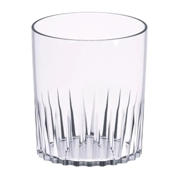 vasos de plástico duro Torino de 40 cl en SAN con las rayas verticales talladas