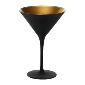 copa de cóctel Olympic negro y oro de Stölzle Lausitz de 24 cl, exterior negro mate e interior oro