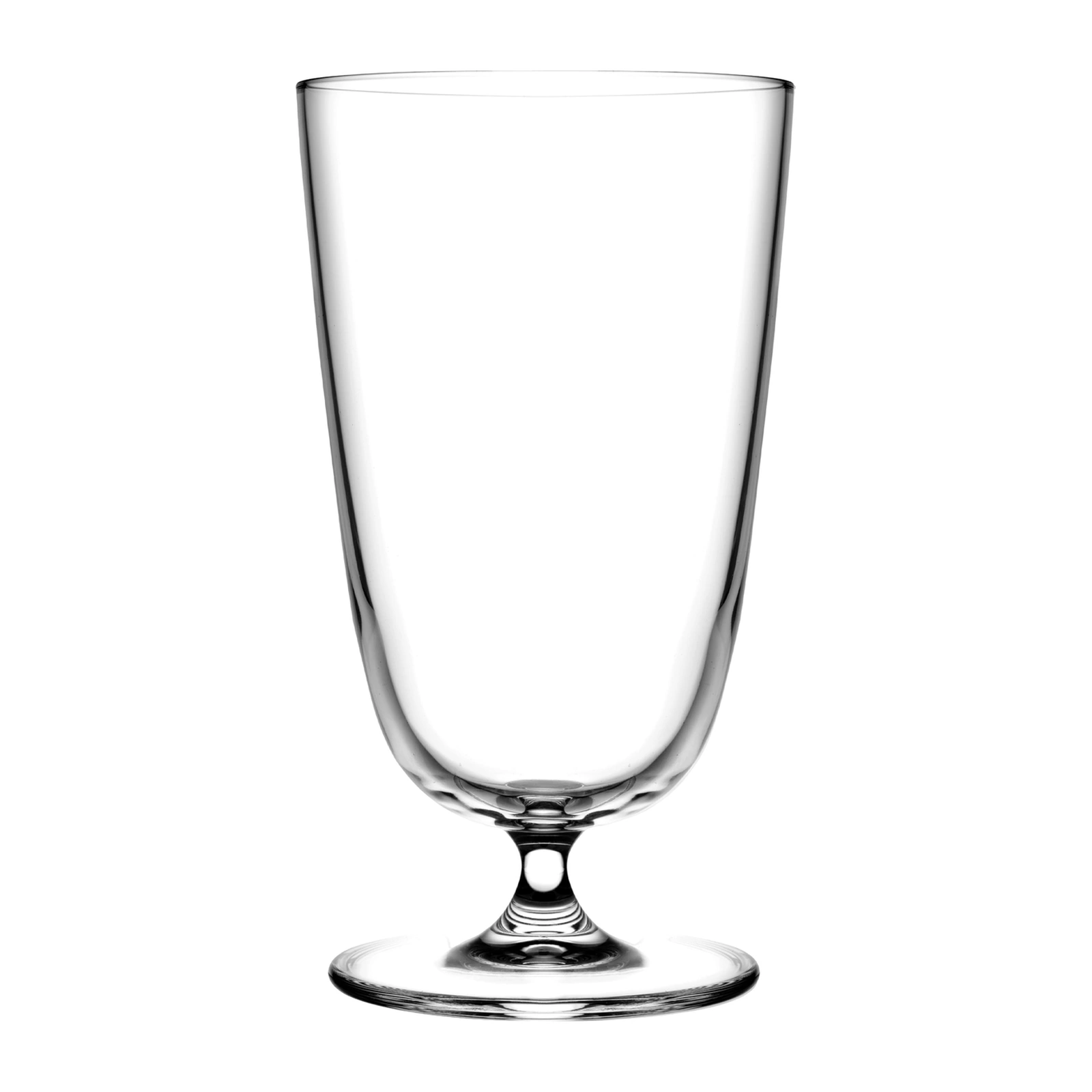 vaso highball Bargiani de NUDE de 37 cl, cuerpo alto sobre pie corto, en cristal sin plomo