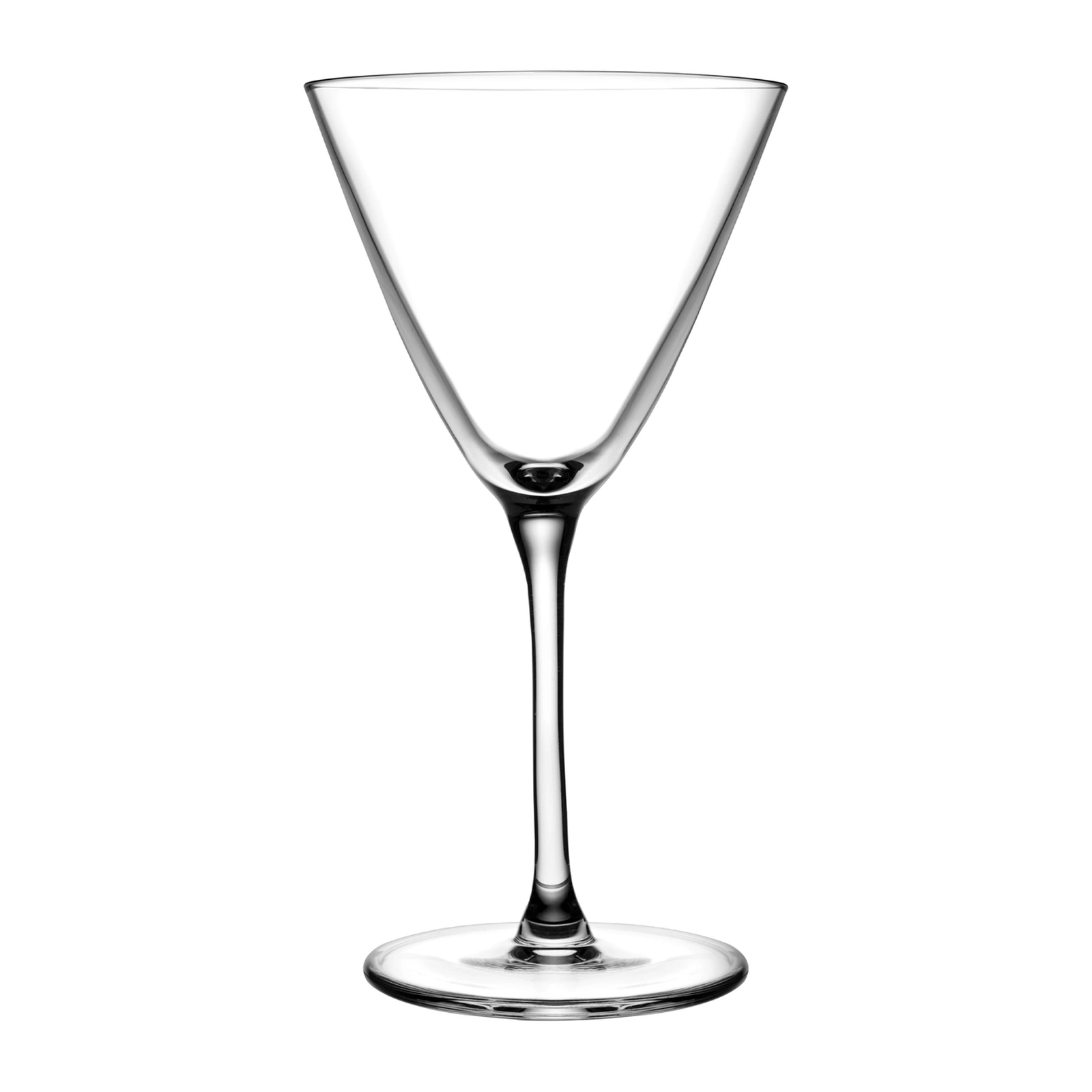 copas de martini Bargiani de NUDE de 19 cl, cáliz en V sobre tallo, en cristal sin plomo