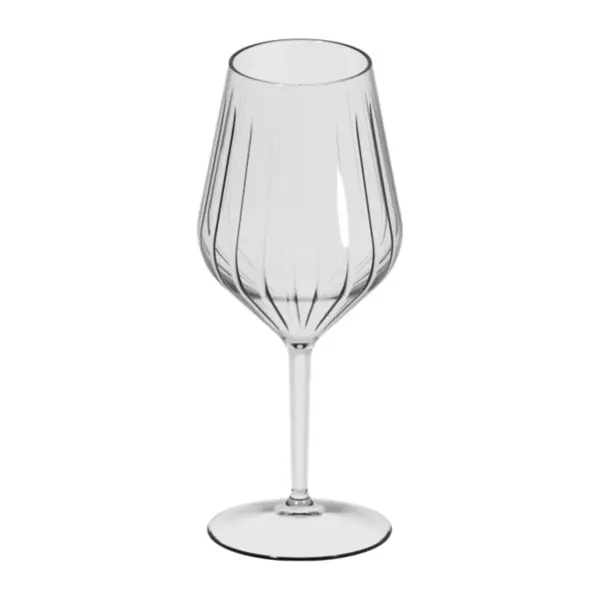 copas de plástico Kaleido de 47 cl en Tritan transparente con la copa de rayas verticales